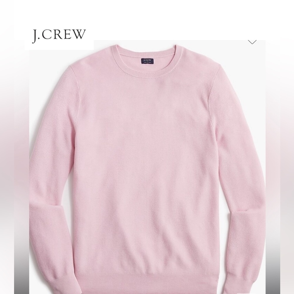 J.Crew NWT Men’s Cotton Garter Stitch Crew Neck Sweater Size L Pink